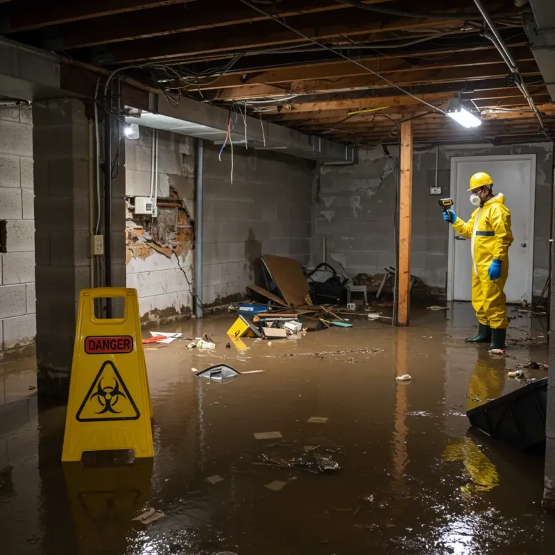 Flooded Basement Electrical Hazard in Greene County, IN Property