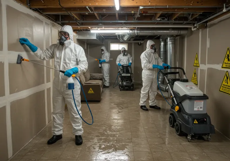 Basement Moisture Removal and Structural Drying process in Greene County, IN